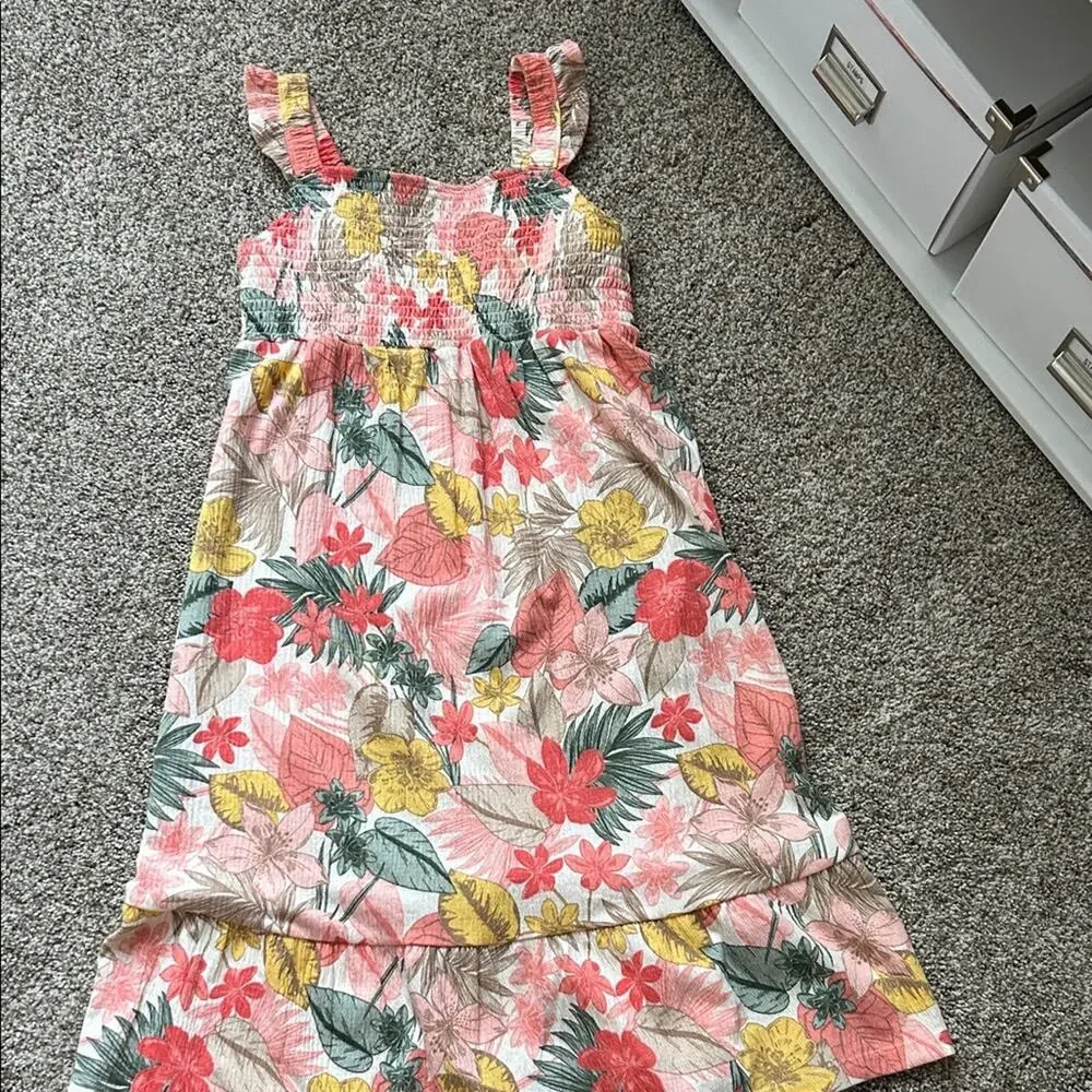Girls Floral Carters Smocked Maxi-dress Size 7